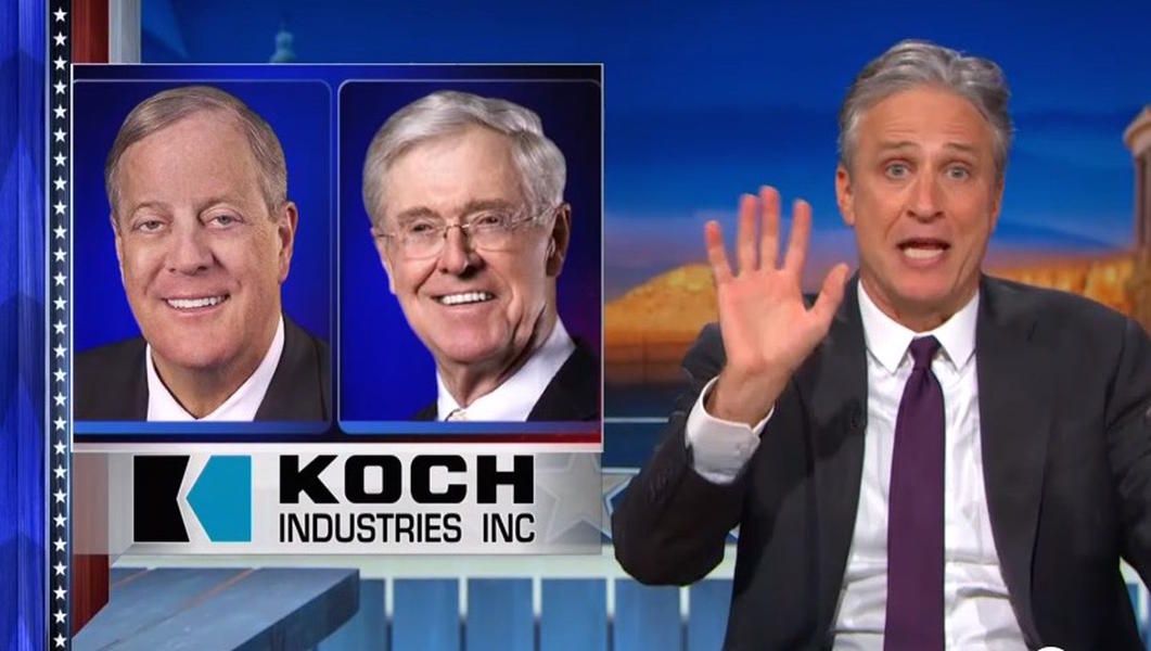 Jon Stewart welcomes the Koch Brothers, The Daily Show&amp;#039;s newest sponsor