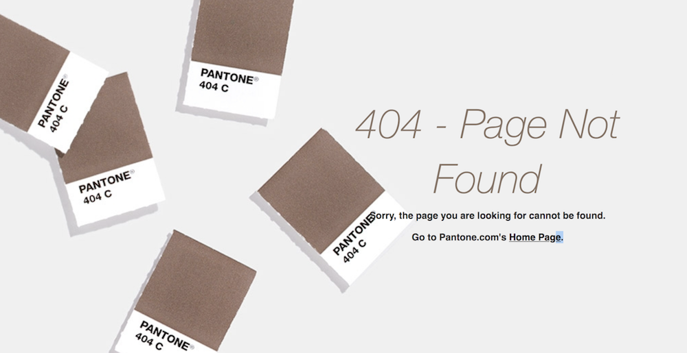 404 page: Pantone