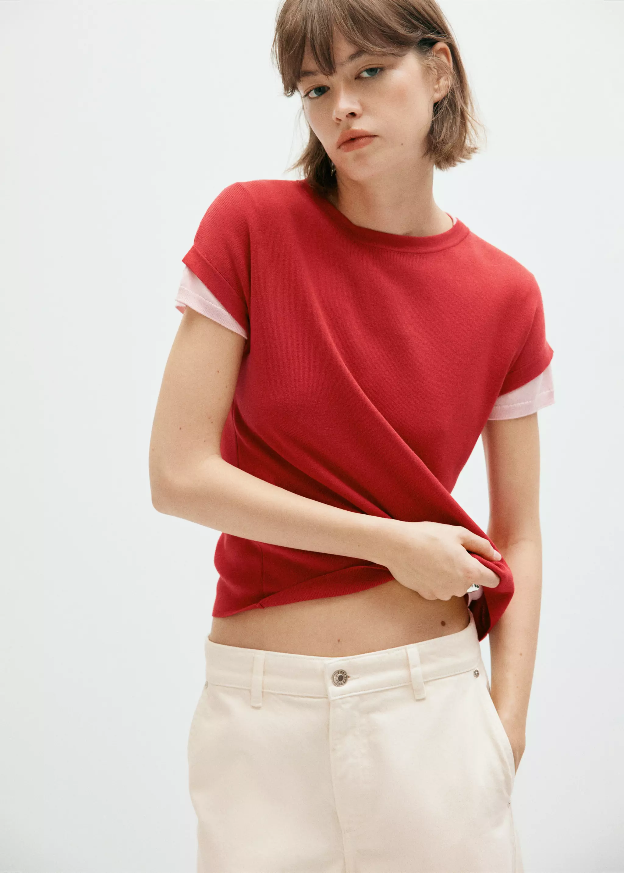 Short-Sleeve Knitted T-Shirt - Women | Mango Usa