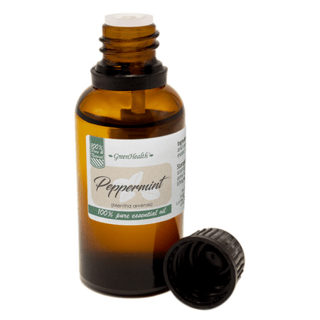 Peppermint Essential Oil - 1 Fl Oz (30 Ml) Glass Bottle W/ Euro Dropper - 100% Pure Essential Oil by Greenhealth