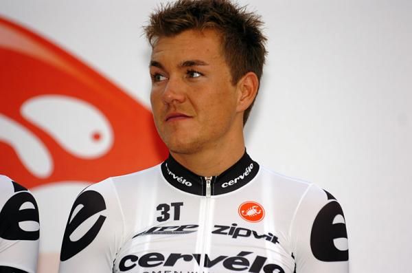 Heinrich Haussler (Cerv&eacute;lo TestTeam) at the Tour de France teams presentation.