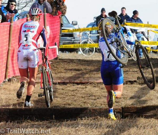 Meredith Miller and Amy Dombroski battled each other the whole race.