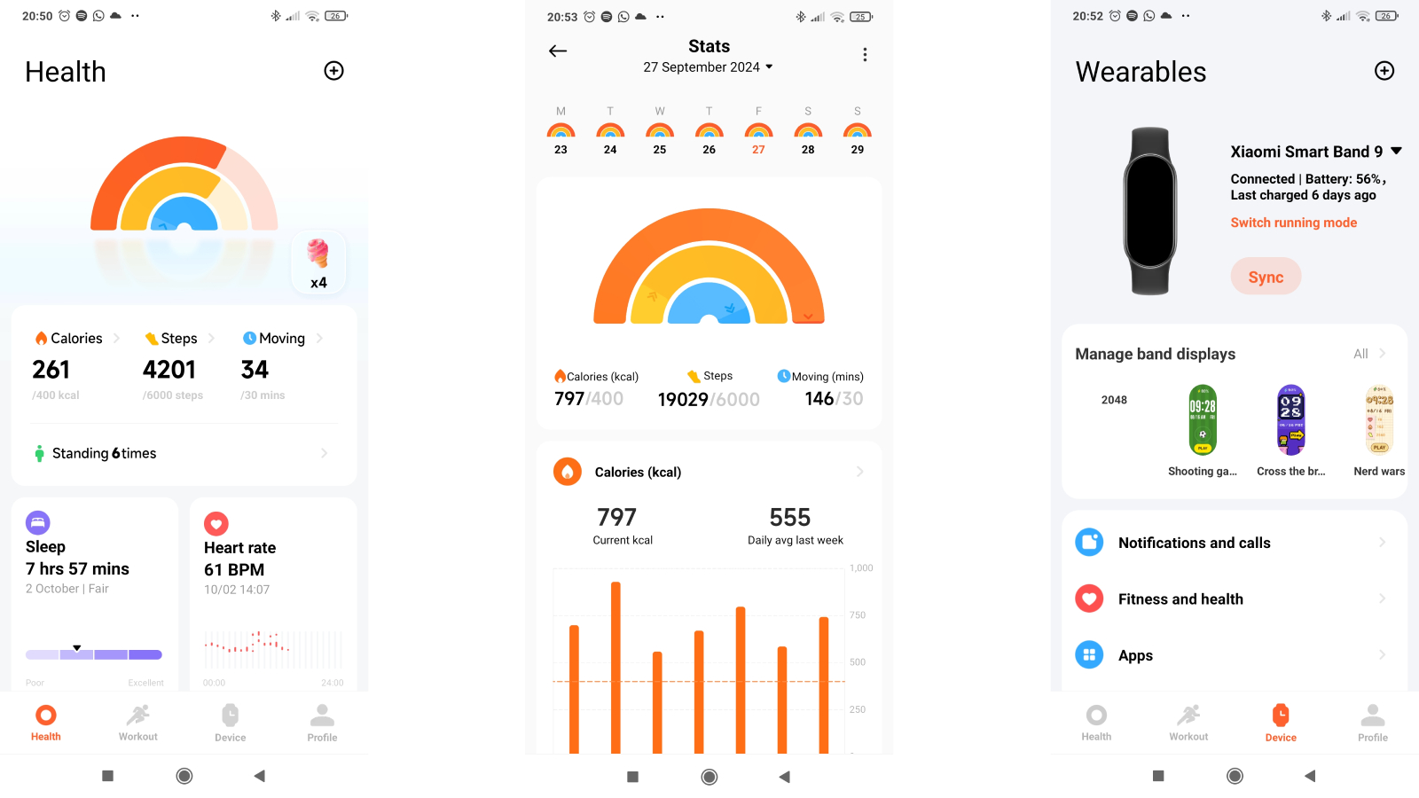 Xiaomi Mi Fitness user interface