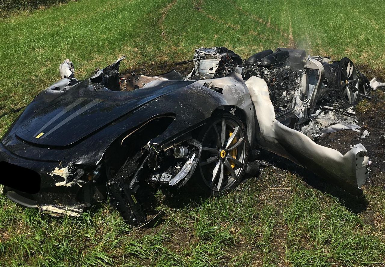 Crashed Ferrari