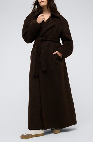 Brushed Longline Trench Coat