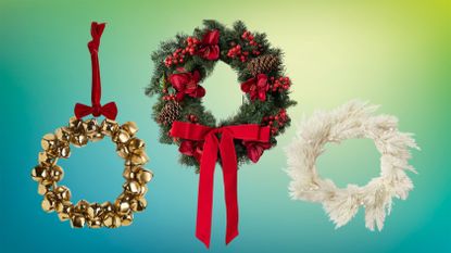 a selection of christmas wreaths
