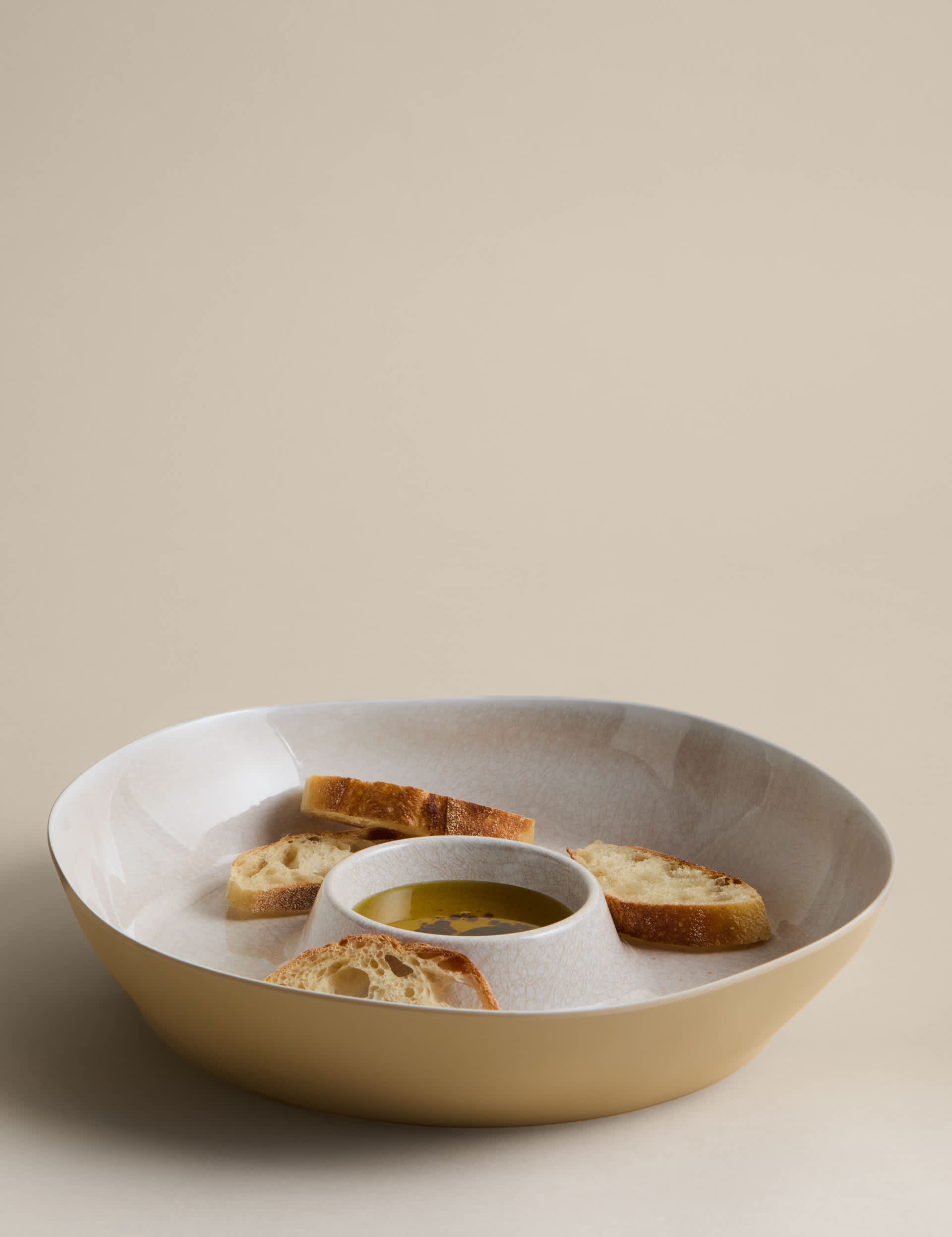 Reactive Glaze Picnic Chip &amp;amp; Dip Bowl