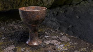Here we see a photo of a Holy Grail reconstruction.