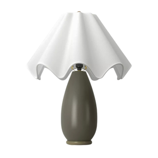 Wavy Shade Collection With Ceramic Base Table Lamp Green - Threshold™