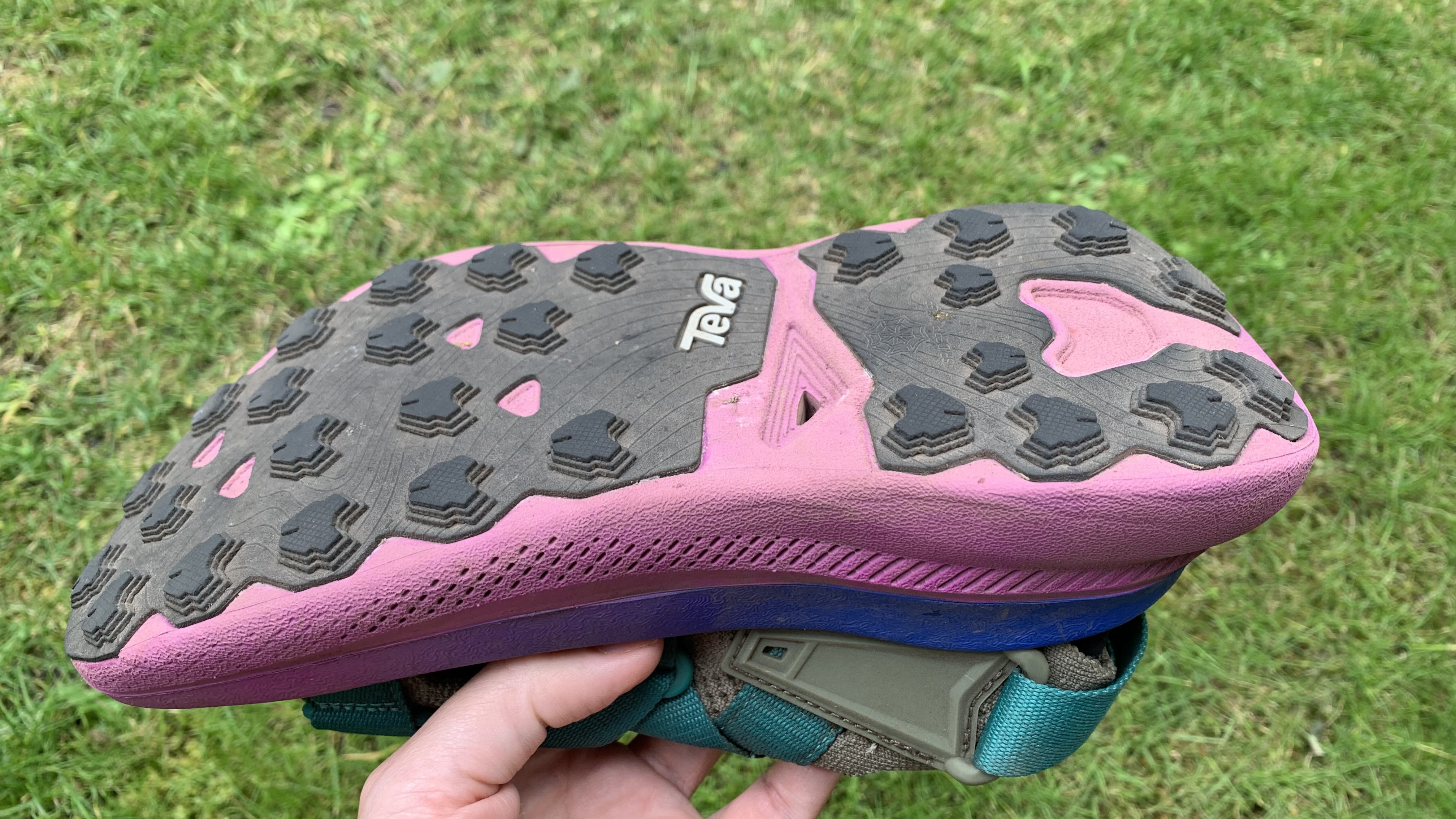 The sole of the Teva Aventrail running sandals