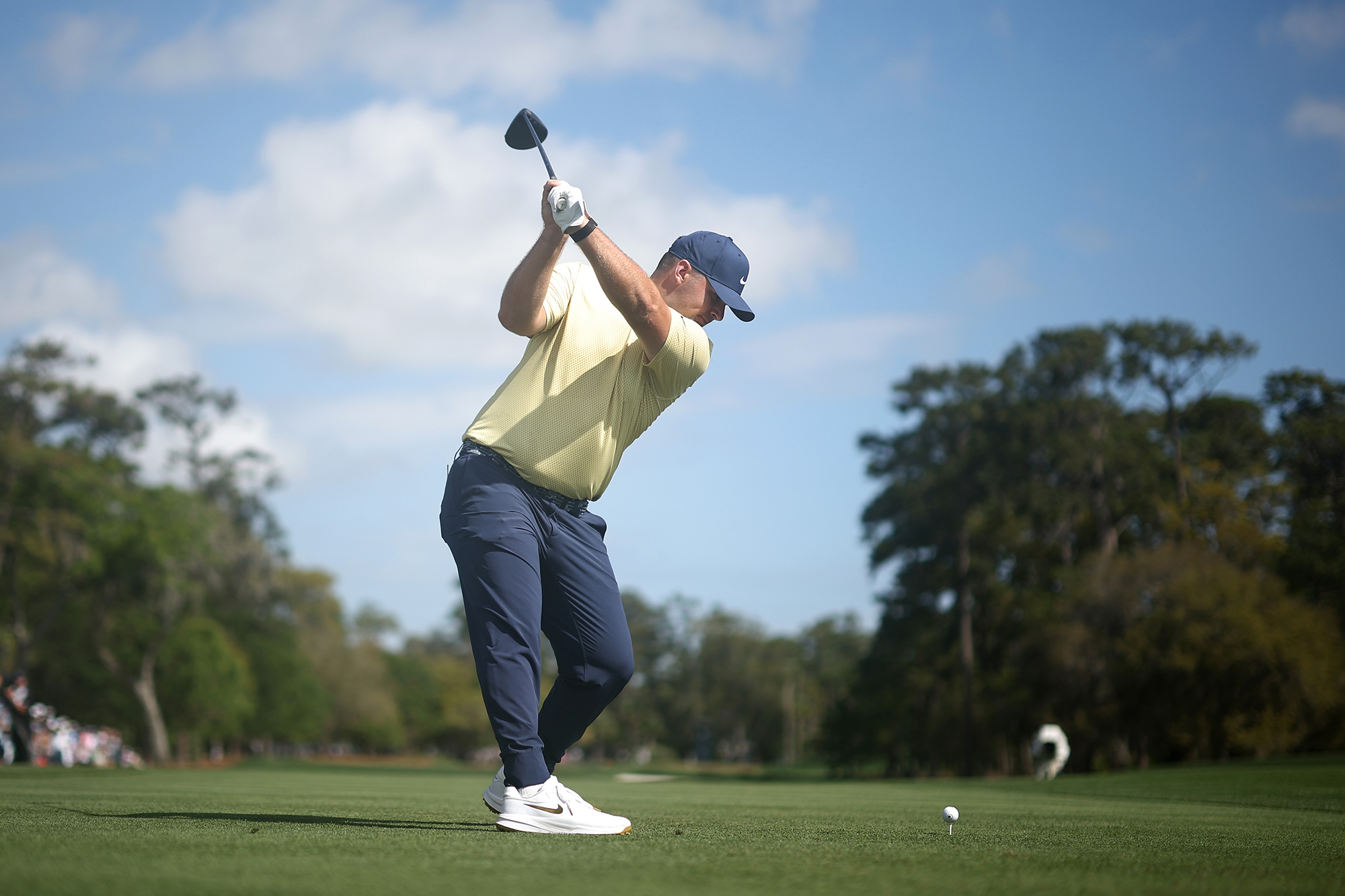 Chris Gotterup at the top of his backswing with driver