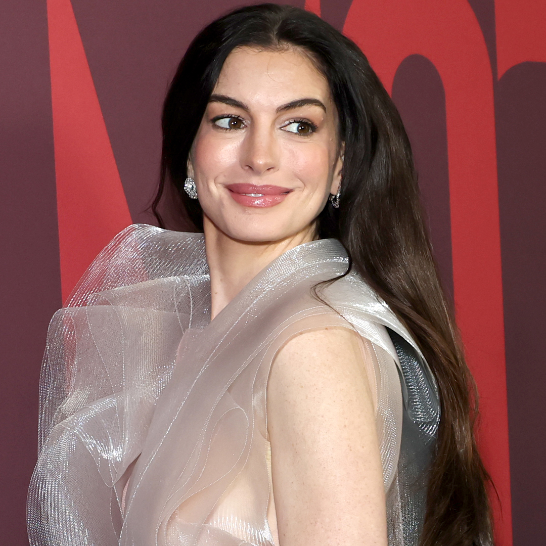 Anne Hathaway attended the Mother Mary premiere in NYC wearing a gaucy gown from Lever Couture