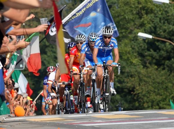 Giovanni Visconti (Italy) leads the peloton.