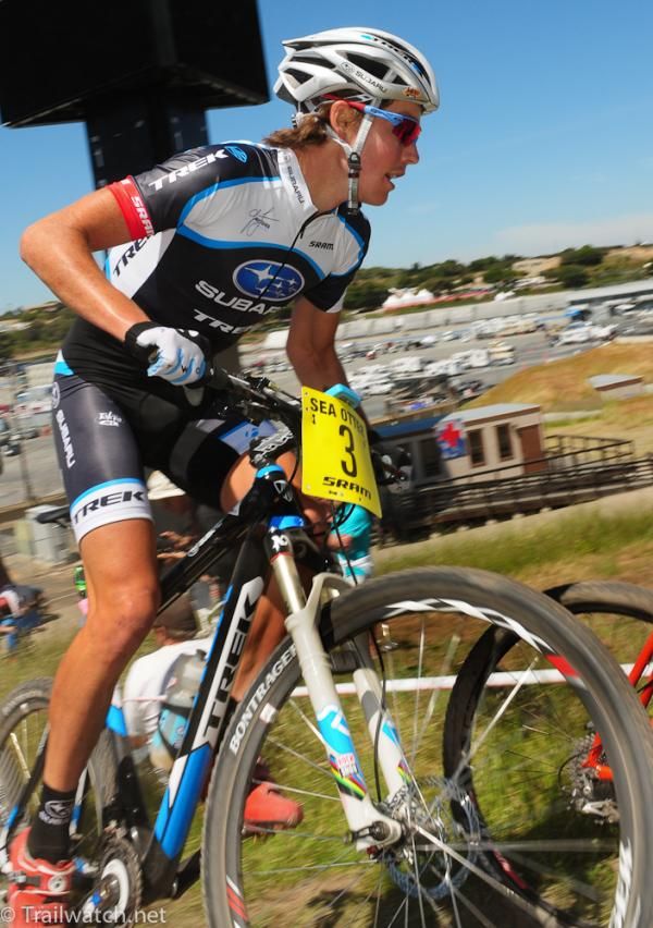 Sam Schultz (Trek-Subaru) hammers up the climb