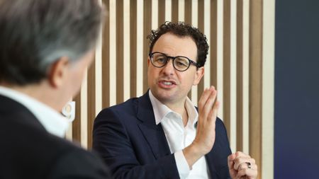 Dario Amodei, co-founder and chief executive officer of Anthropic, at Bloomberg House during the World Economic Forum (WEF) in Davos, Switzerland, on Tuesday, Jan. 20, 2026. The annual Davos gathering of political leaders, top executives and celebrities runs from Jan. 19-23. Photographer: Chris Ratcliffe/Bloomberg via Getty Images