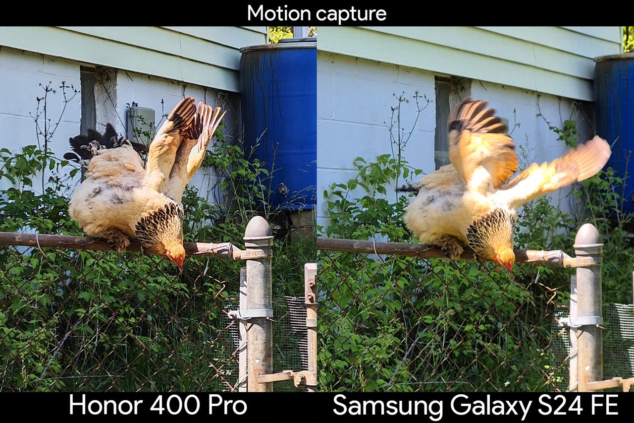 Comparing the motion capture quality of the Honor 400 Pro vs Samsung Galaxy S24 FE's cameras