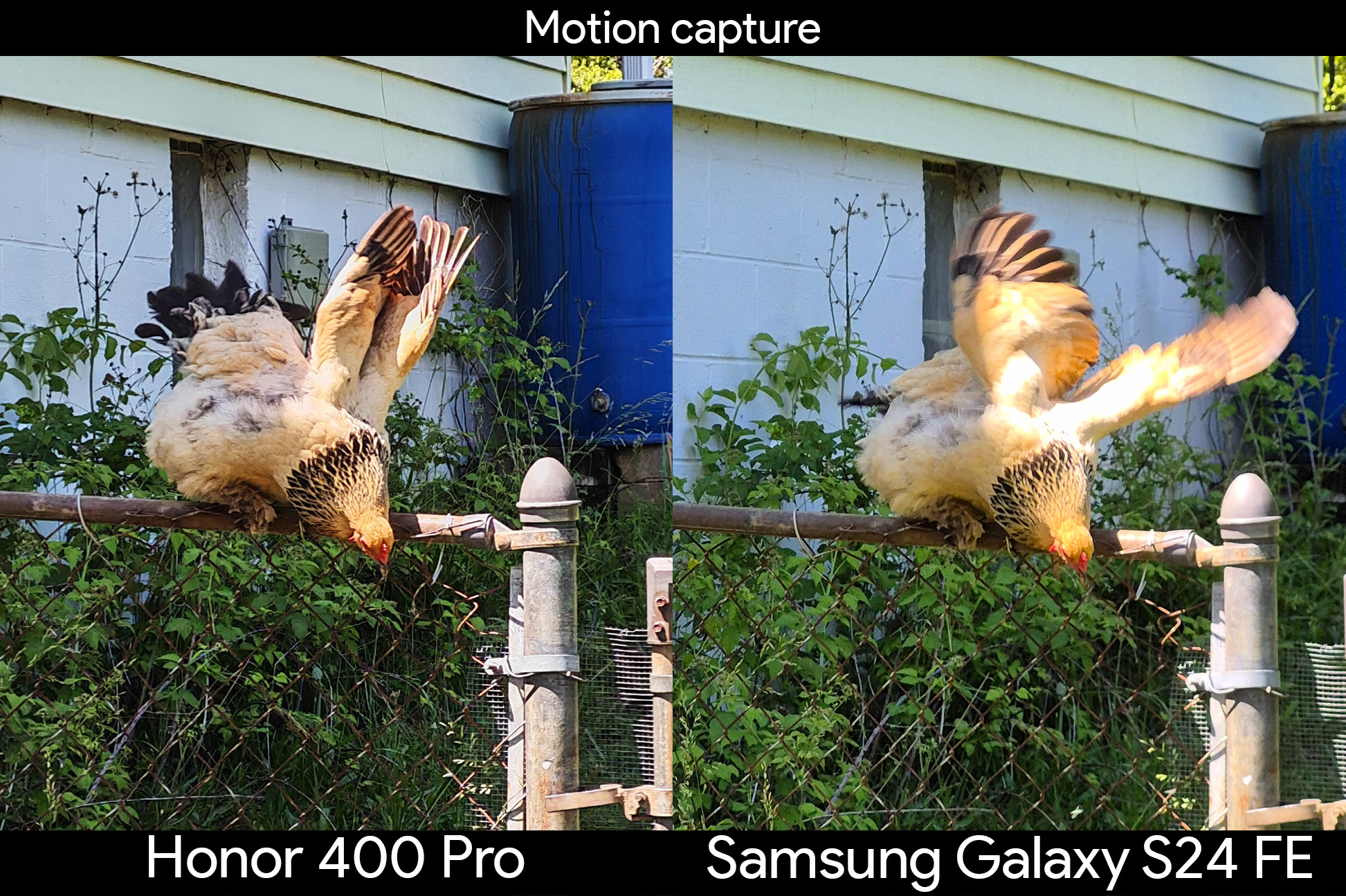 Comparing the motion capture quality of the Honor 400 Pro vs Samsung Galaxy S24 FE's cameras