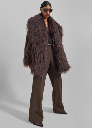 The Frankie Shop Miley Faux Fur Jacket - Brown