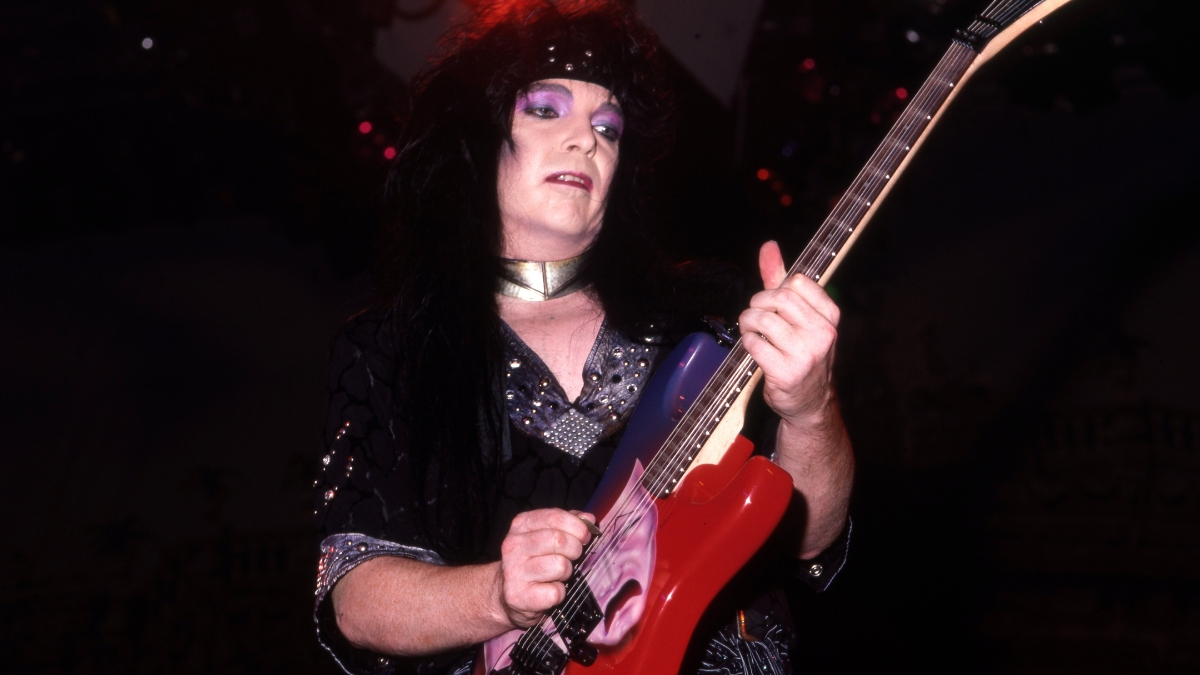 M&ouml;tley Cr&uuml;e lead guitar player Mick Mars performs onstage at the Joe Louis Arena during the Theater of Pain tour, on September 15, 1985, in Detroit, Michigan