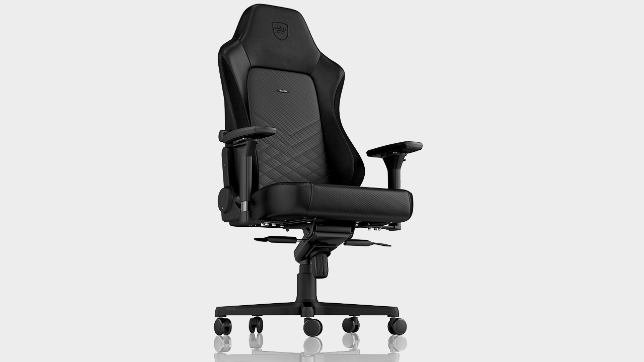 Noblechairs Hero gaming chair on a grey background.