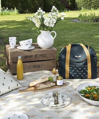 garden picnic with textiles from sophie allport and crate