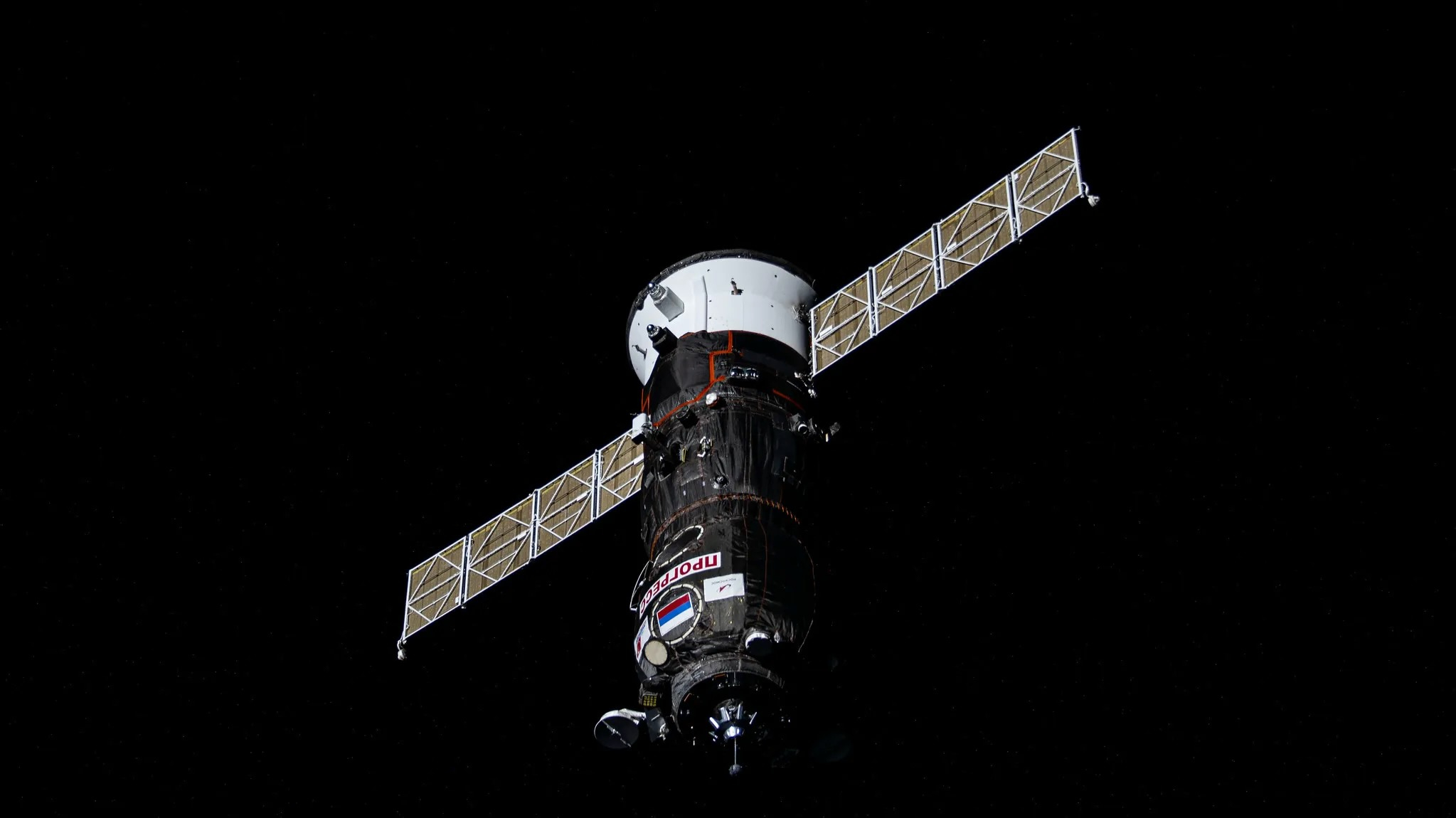 Russia’s Progress 90 cargo craft approaches the International Space Station for a docking to the Poisk module on Nov. 23, 2024.