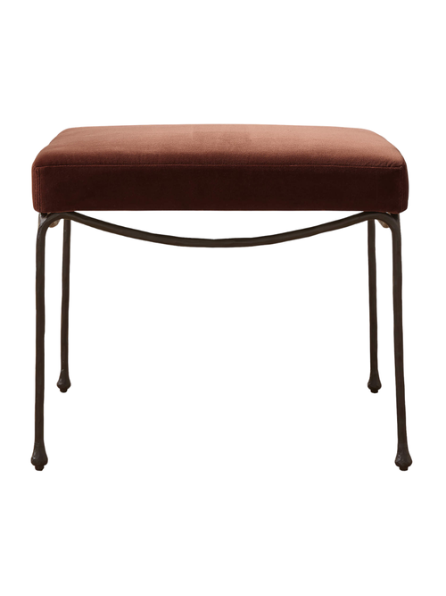 Journey Terracotta Red Velvet Stool
