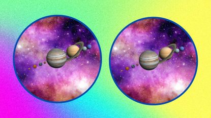 What planet is in retrograde, planets on multicolored backgrounds meant to symbolize their retrogrades