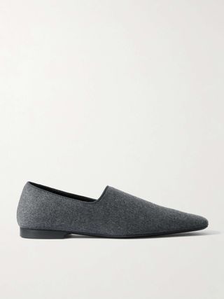 The Piped Wool and Cashmere-Blend Felt Loafers