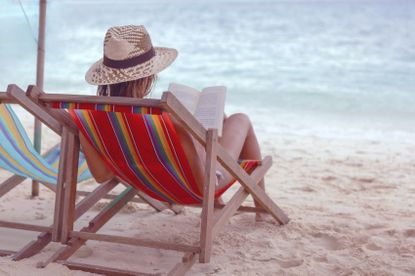 Reading on beach