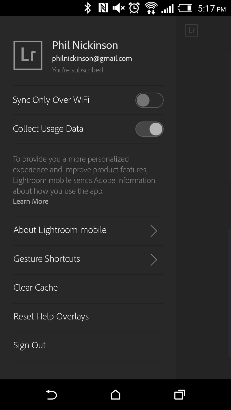 Lightroom mobile for Android
