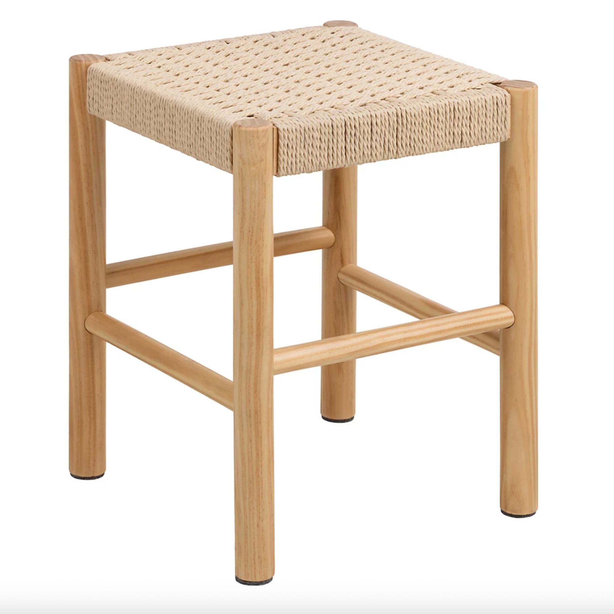 B&amp;amp;Q, Tilst Natural Woven Paper-Cord Stool with Solid Pine Legs