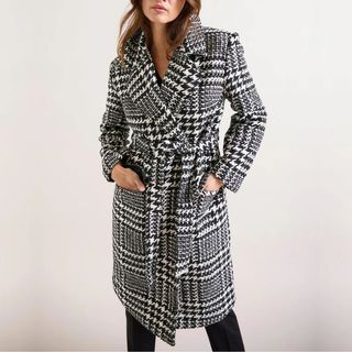 long checked coat