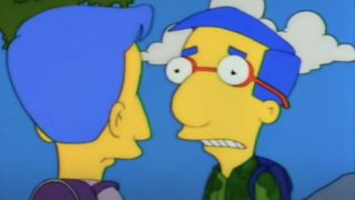 Screenshot of Milhouse talking to Shelbyville Milhouse in The Simpsons