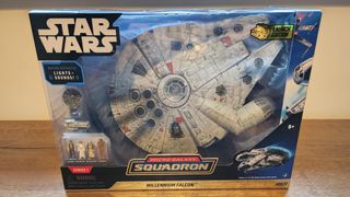 Star Wars Micro Galaxy Squadron range _The Assault Class Millennium Falcon in its packaging