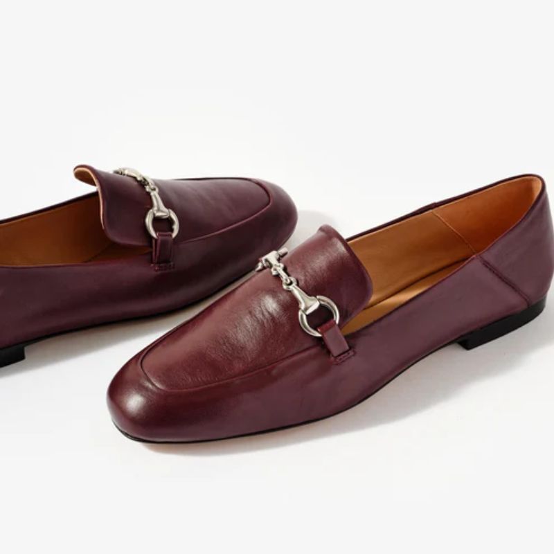 burgundy loafers