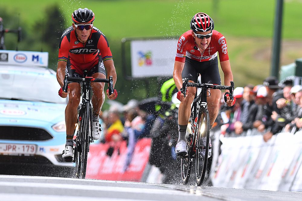 Tim Wellens (Lotto Soudal) and Philippe Gilbert (BMC)