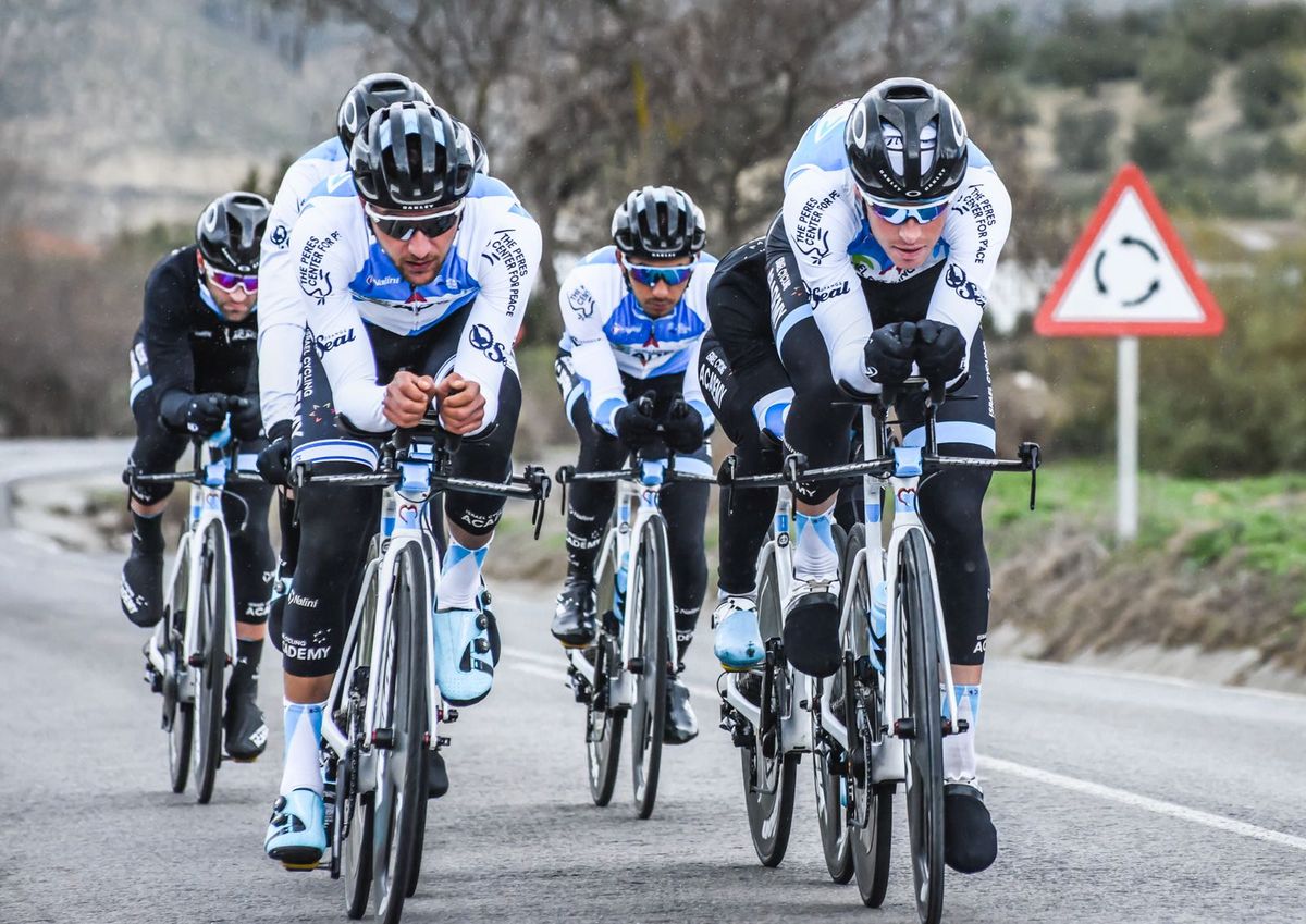 Riders from Israel Cycling Academy train in Spain.