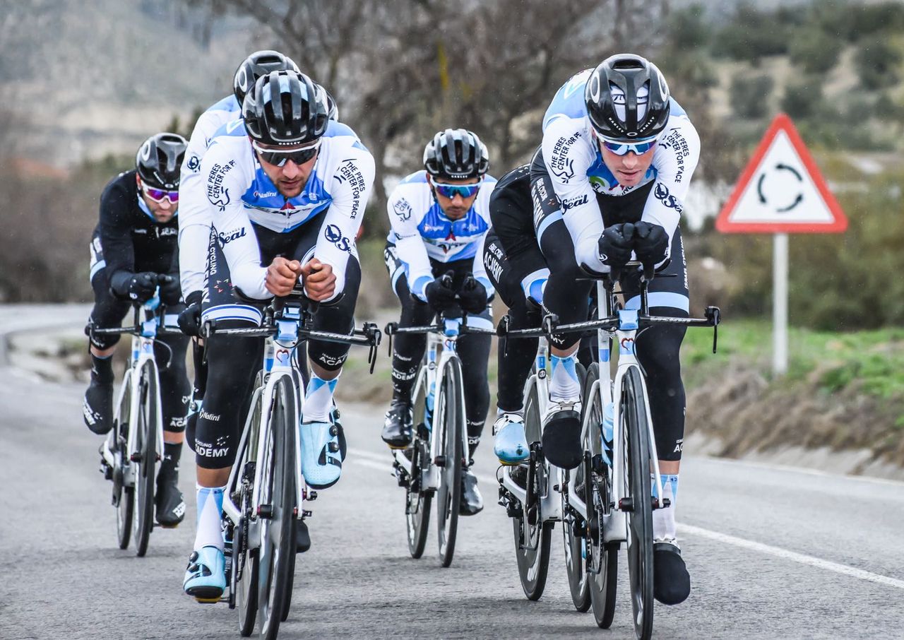 Riders from Israel Cycling Academy train in Spain.