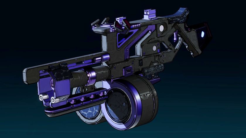 Borderlands 4 Bod location: The Bod legendary shotgun against a dark blue background.