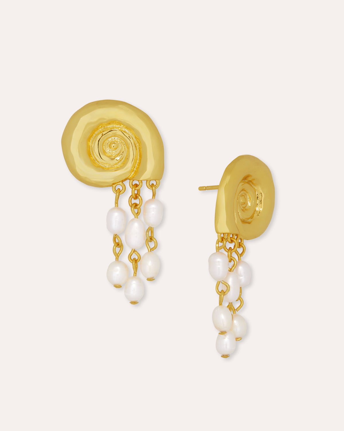 Waterproof Shell Pearl Beaded Stud Earrings
