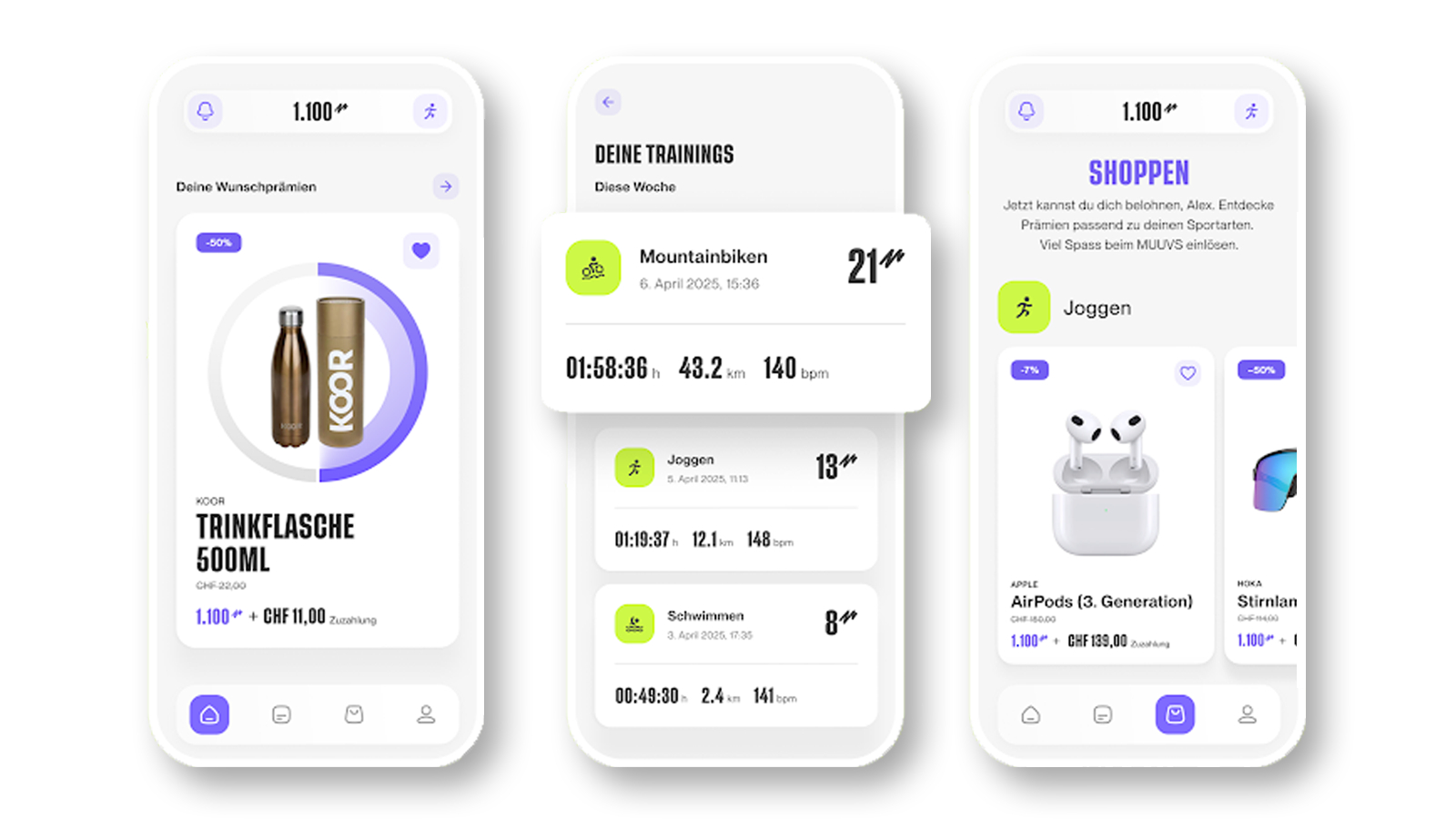 Muuvr smartphone app screen shots showing mapping functionality