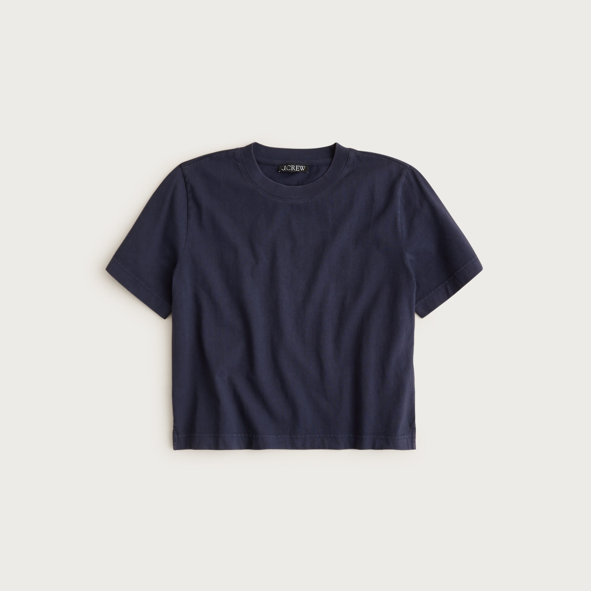 J.Crew, Boyfriend Jersey Relaxed Cropped T-Shirt in Stripe