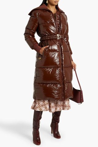 Zimmermann Belted quilted vinyl down coat