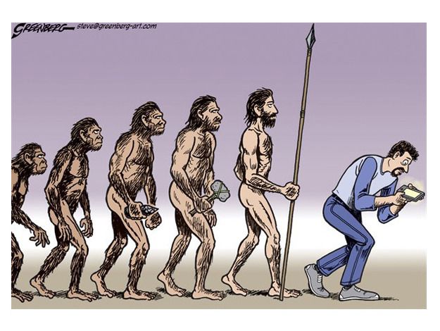 Editorial cartoon evolution technology