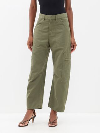 Marcelle low-rise organic-cotton cargo trousers
