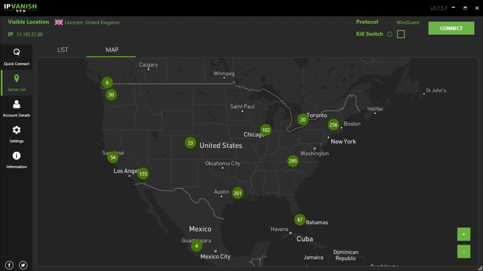 IPVanish Windows App Map