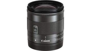 Canon EF-M 11-22mm f/4-5.6 IS STM lens on a white background