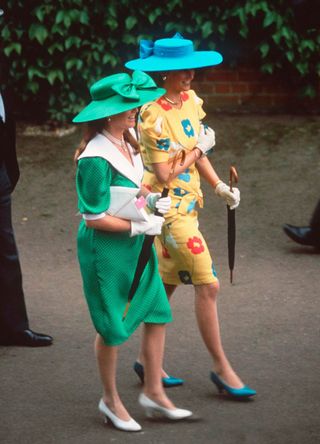 Princess Diana and Sarah Ferguson at Royal Ascot, 1987