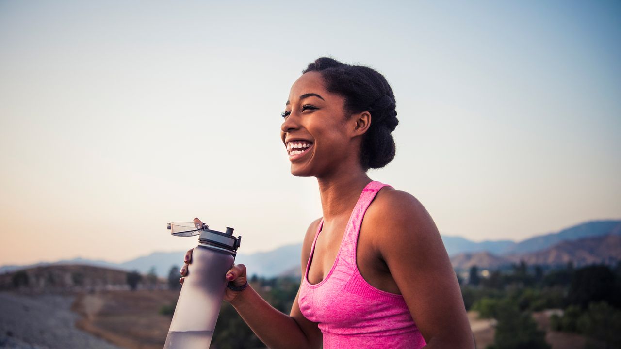 Woman running and beating anxiety and depression